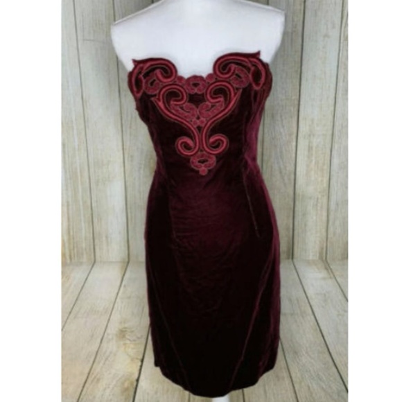 Victor Costa Dresses & Skirts - Vintage Victor Costa Burgundy Cocktail Dress